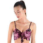 Flower Flora Decoration Pattern Drawing Leaves Woven Tie Front Bralet