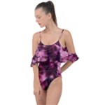 Flower Flora Decoration Pattern Drawing Leaves Drape Piece Swimsuit