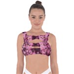 Flower Flora Decoration Pattern Drawing Leaves Bandaged Up Bikini Top