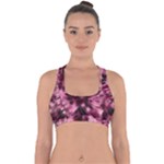 Flower Flora Decoration Pattern Drawing Leaves Cross Back Hipster Bikini Top 