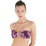 Flower Flora Decoration Pattern Drawing Leaves Twist Bandeau Bikini Top