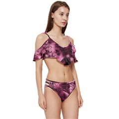 Ruffle Edge Tie Up Bikini Set	 