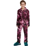 Flower Flora Decoration Pattern Drawing Leaves Kids  Long Sleeve Velvet Pajamas Set