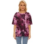 Flower Flora Decoration Pattern Drawing Leaves Oversized Basic Tee