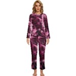 Flower Flora Decoration Pattern Drawing Leaves Womens  Long Sleeve Lightweight Pajamas Set