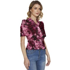Puffed Short Sleeve Button Up Jacket 
