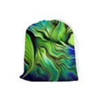 Fractal Art Pattern Abstract Fantasy Digital Drawstring Pouch (Large)