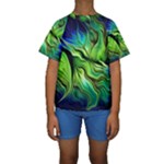 Fractal Art Pattern Abstract Fantasy Digital Kids  Short Sleeve Swimwear