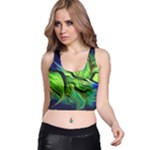 Fractal Art Pattern Abstract Fantasy Digital Racer Back Crop Top