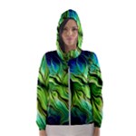 Fractal Art Pattern Abstract Fantasy Digital Women s Hooded Windbreaker