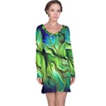 Fractal Art Pattern Abstract Fantasy Digital Long Sleeve Nightdress