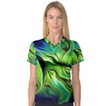 Fractal Art Pattern Abstract Fantasy Digital V-Neck Sport Mesh Tee