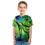 Fractal Art Pattern Abstract Fantasy Digital Kids  Sport Mesh Tee