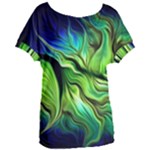 Fractal Art Pattern Abstract Fantasy Digital Women s Oversized Tee