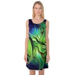 Fractal Art Pattern Abstract Fantasy Digital Sleeveless Satin Nightdress