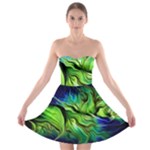 Fractal Art Pattern Abstract Fantasy Digital Strapless Bra Top Dress