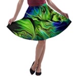 Fractal Art Pattern Abstract Fantasy Digital A-line Skater Skirt