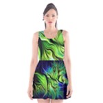 Fractal Art Pattern Abstract Fantasy Digital Scoop Neck Skater Dress