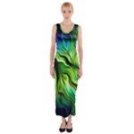 Fractal Art Pattern Abstract Fantasy Digital Fitted Maxi Dress