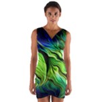 Fractal Art Pattern Abstract Fantasy Digital Wrap Front Bodycon Dress