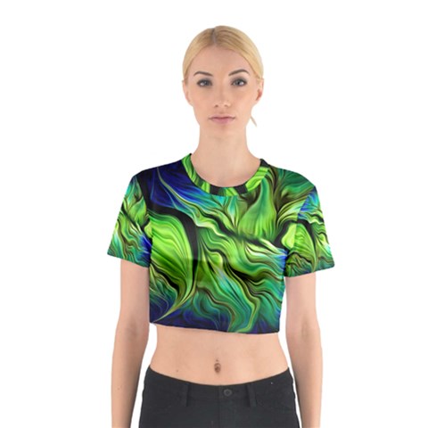 Fractal Art Pattern Abstract Fantasy Digital Cotton Crop Top from ArtsNow.com