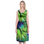 Fractal Art Pattern Abstract Fantasy Digital Midi Sleeveless Dress