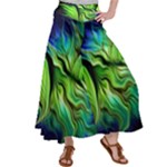 Fractal Art Pattern Abstract Fantasy Digital Satin Palazzo Pants