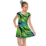 Fractal Art Pattern Abstract Fantasy Digital Kids  Cap Sleeve Dress