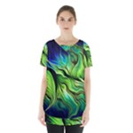 Fractal Art Pattern Abstract Fantasy Digital Skirt Hem Sports Top