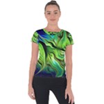 Fractal Art Pattern Abstract Fantasy Digital Short Sleeve Sports Top 