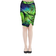 Fractal Art Pattern Abstract Fantasy Digital Midi Wrap Pencil Skirt from ArtsNow.com