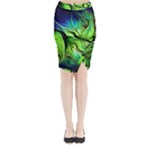 Fractal Art Pattern Abstract Fantasy Digital Midi Wrap Pencil Skirt