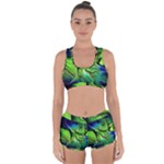 Fractal Art Pattern Abstract Fantasy Digital Racerback Boyleg Bikini Set