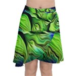 Fractal Art Pattern Abstract Fantasy Digital Chiffon Wrap Front Skirt
