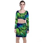 Fractal Art Pattern Abstract Fantasy Digital Top and Skirt Sets