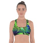 Fractal Art Pattern Abstract Fantasy Digital Cross Back Sports Bra