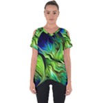 Fractal Art Pattern Abstract Fantasy Digital Cut Out Side Drop Tee