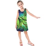 Fractal Art Pattern Abstract Fantasy Digital Kids  Sleeveless Dress