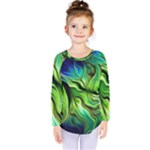 Fractal Art Pattern Abstract Fantasy Digital Kids  Long Sleeve Tee