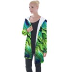 Fractal Art Pattern Abstract Fantasy Digital Longline Hooded Cardigan