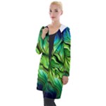 Fractal Art Pattern Abstract Fantasy Digital Hooded Pocket Cardigan