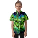 Fractal Art Pattern Abstract Fantasy Digital Kids  Short Sleeve Shirt