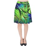 Fractal Art Pattern Abstract Fantasy Digital Velvet High Waist Skirt