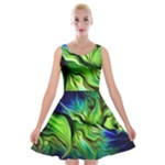 Fractal Art Pattern Abstract Fantasy Digital Velvet Skater Dress