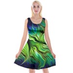 Fractal Art Pattern Abstract Fantasy Digital Reversible Velvet Sleeveless Dress