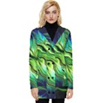 Fractal Art Pattern Abstract Fantasy Digital Button Up Hooded Coat 