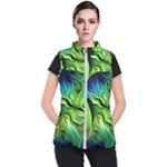 Fractal Art Pattern Abstract Fantasy Digital Women s Puffer Vest