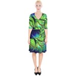 Fractal Art Pattern Abstract Fantasy Digital Wrap Up Cocktail Dress