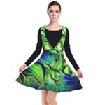 Fractal Art Pattern Abstract Fantasy Digital Plunge Pinafore Dress