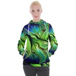 Fractal Art Pattern Abstract Fantasy Digital Women s Hooded Pullover